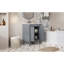 Meuble-lavabo 24 po avec lavabo supérieur, meuble de rangement moderne à 2 niveaux, meuble-lavabo simple, grandes tablettes de rangement