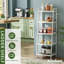 127cm H x 43.2cm W Bamboo / Rattan Ladder Bookcase-118193959