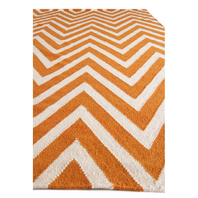 Wool Chevron Area Rug, Rectangle 5' x 8'