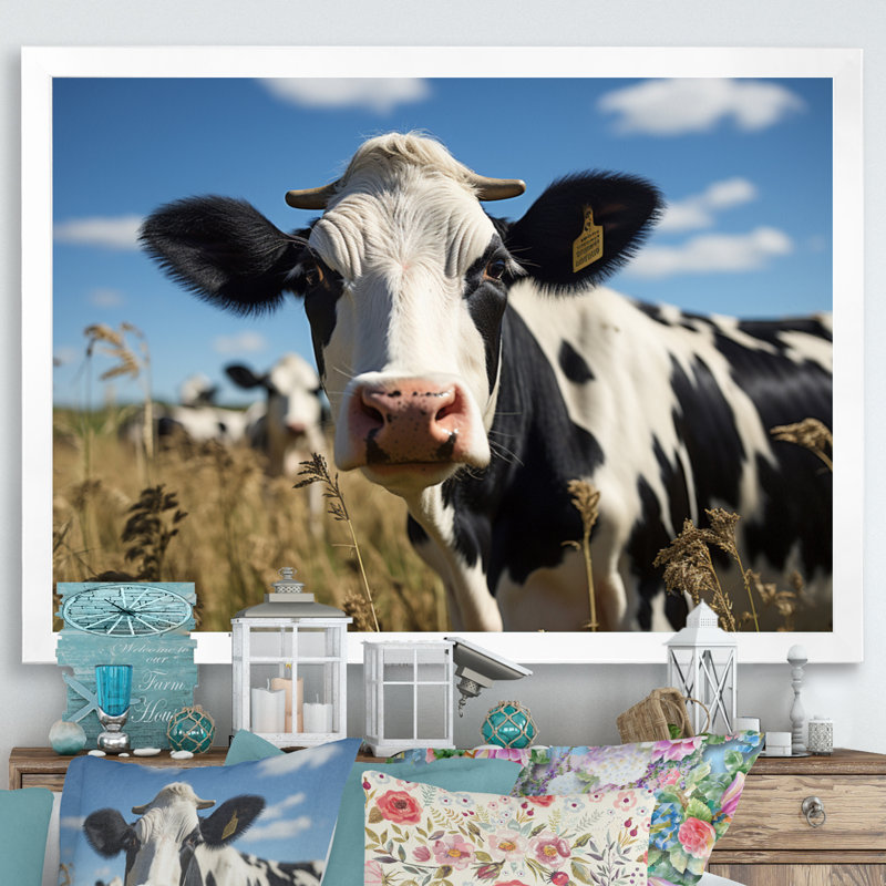 Cow Majestic II - Animals Canvas Prints, H 12 po x l 20 po x P 1 po, Cadre simple blanc