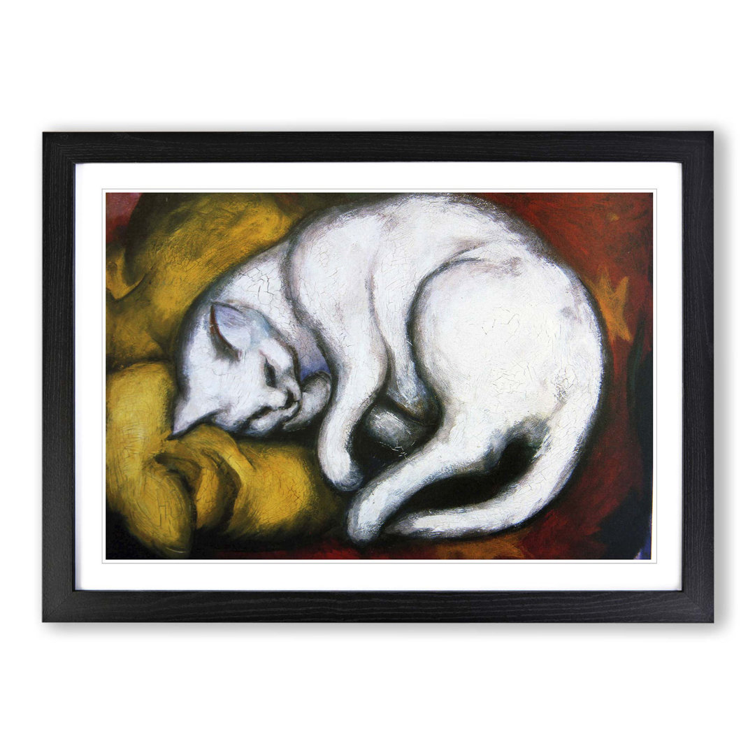 'Sleeping Cat' by Franz Marc Framed Painting Print