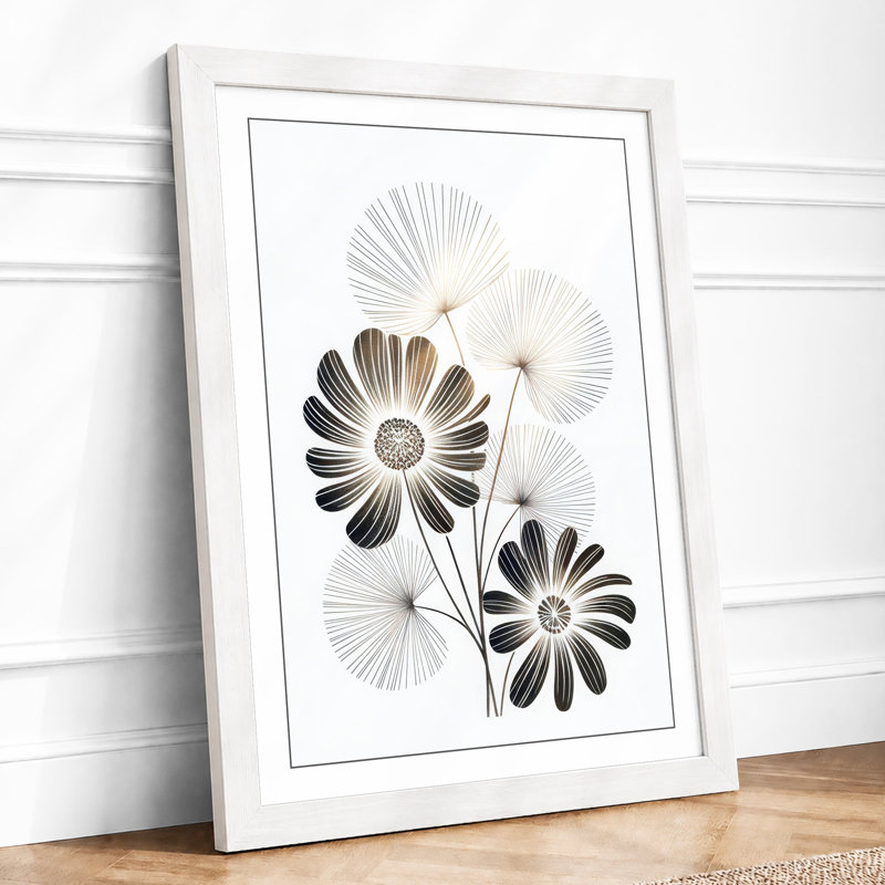 Striped Study Botanical - Print, A3 - 42.0 x 29.7 cm, White