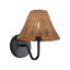 Applique murale noire 8 po avec abat-jour en rotin naturel Chetopa-129402200