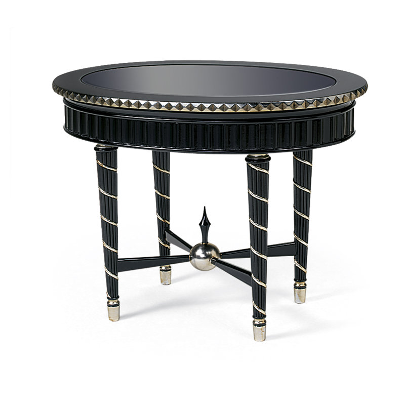 Eclectica Glass End Table, Black