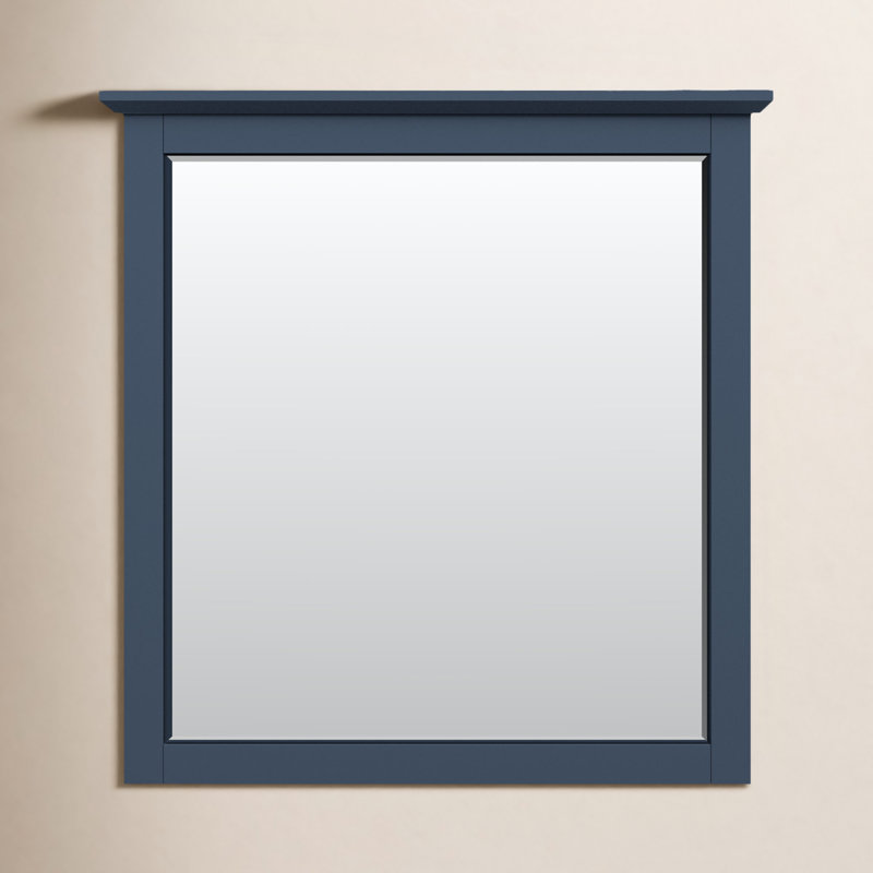 Monza Wood Rectangle Wall Mirror, Blueberry