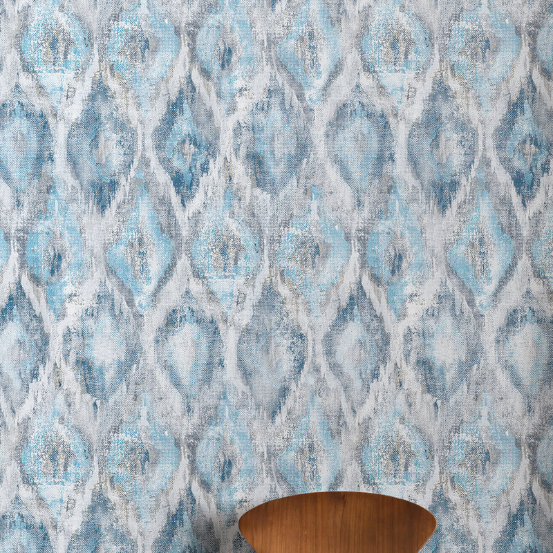 Rouleau de papier peint lisse L 33 pi x l 21 po Arhan, Bleu