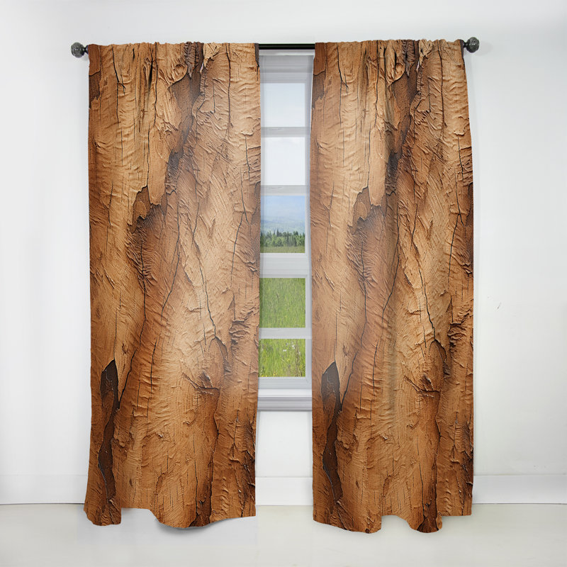 Essence d'écorce d'arbre brun Neenah V - Rideau moderne - Velours obscurcissant - 1 panneau, L 52 po x L 84 po