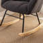 Fauteuil oscillant confortable en tissu Teddy pour chambre de bébé et salon, gris foncé-1001198811
