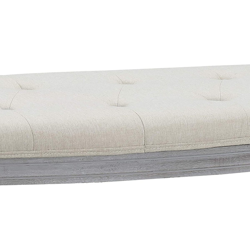 Banc rembourré capitonné beige clair Coastal