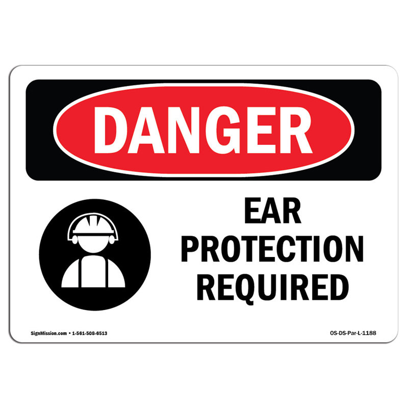 Plaque de protection auditive requise en aluminium 12 x 18, H 18 po x l 24 po x P 0,1 po