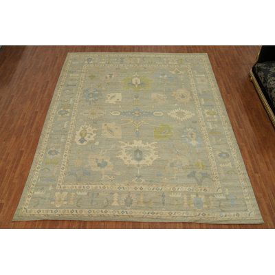 Vegetable Dye Oushak Turkish Large Rug 12x15