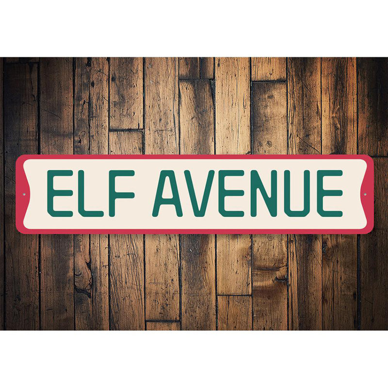 Plaque en aluminium Elf Avenue, H 6 po x l 24 po x P 0,06 po