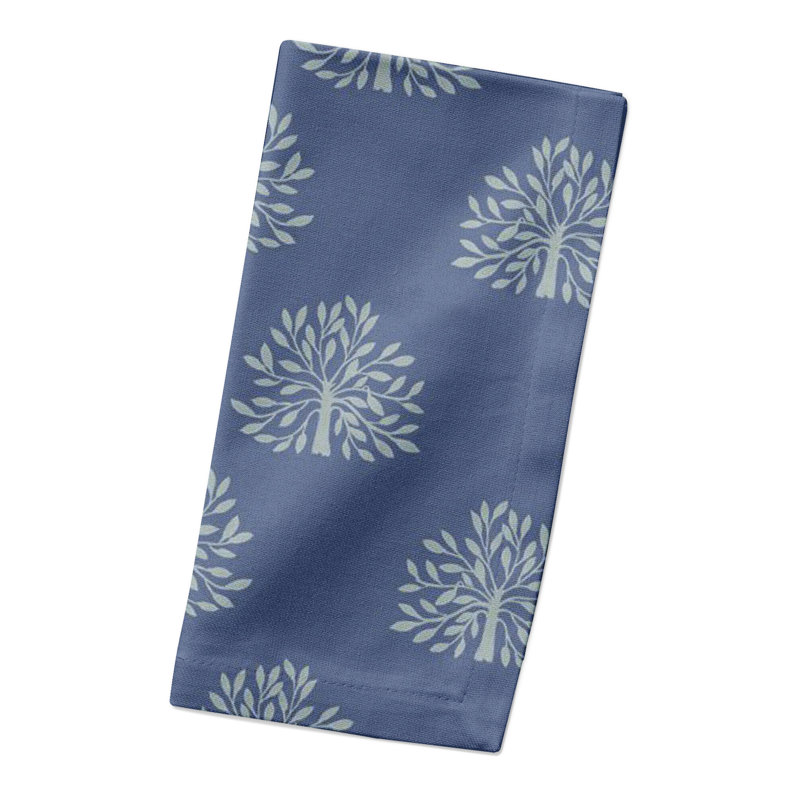 Serviette de table rectangulaire en coton, Bleu marine