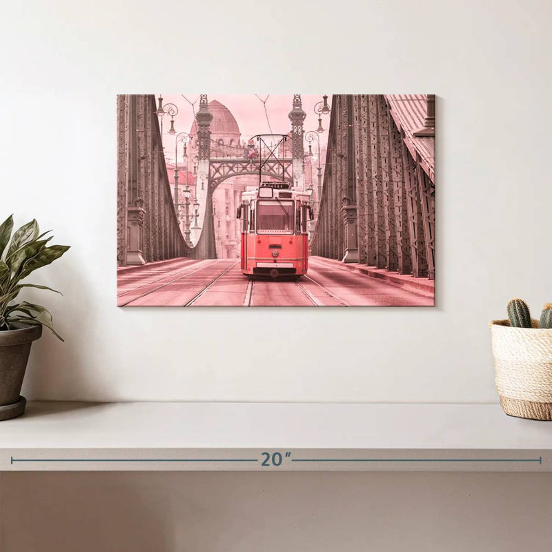 Mehar Pink Cable Car, 8" H x 12" W