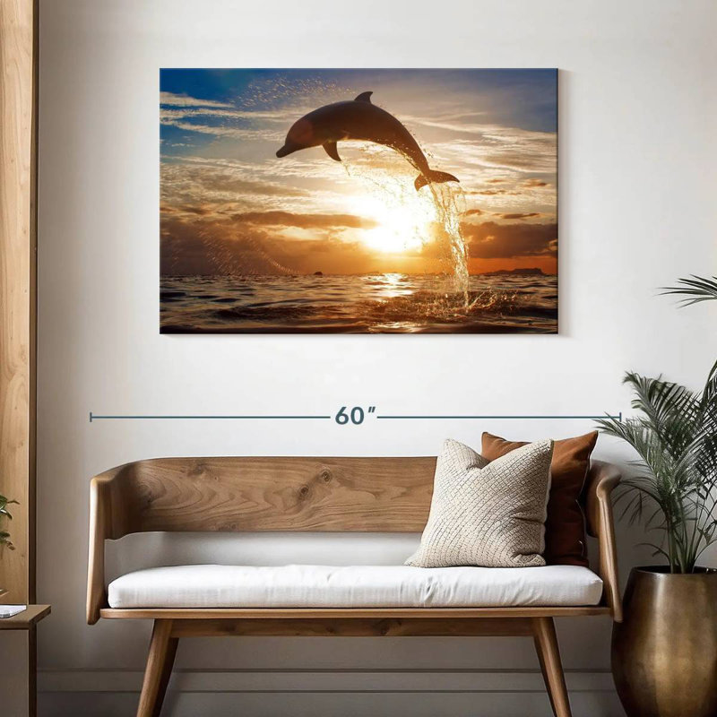 Brampt Dolphin Jump Silhouette, 30" H x 45" W