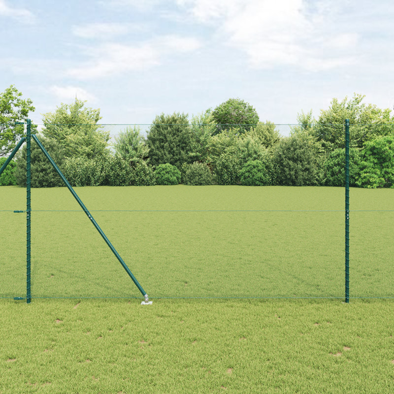 Hexagon Fence Green Steel, 150cm H x 1000cm W