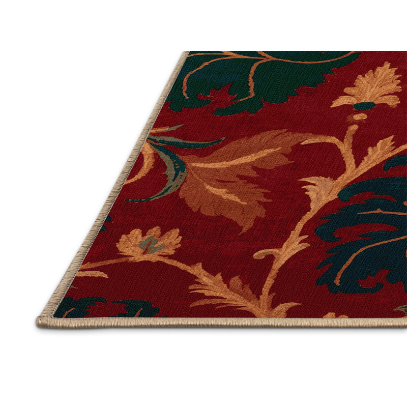 Tapis brun français lavable à la machine, Rond 8 pi