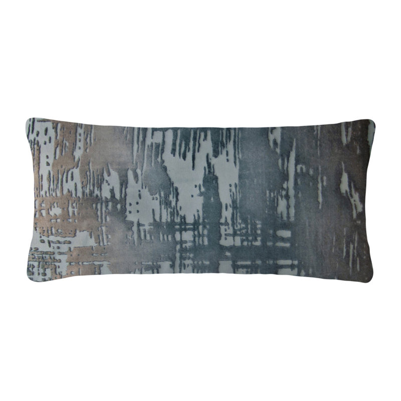 Lumbar Pillow Cover & Insert, Gunmetal, Rectangle 8"H x 16"W