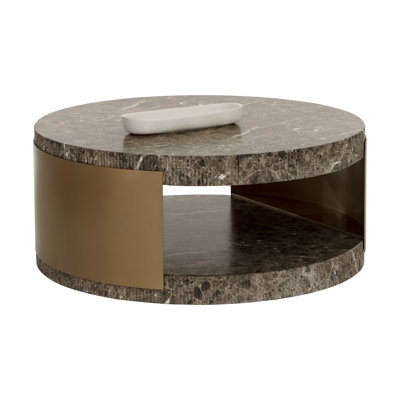 CAVETTE COFFEE TABLE - MARBLE LOOK - DARK EMPERADOR