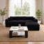 Canapés modulaires à compression en mousse de chenille noire 106,7 po, salon moderne