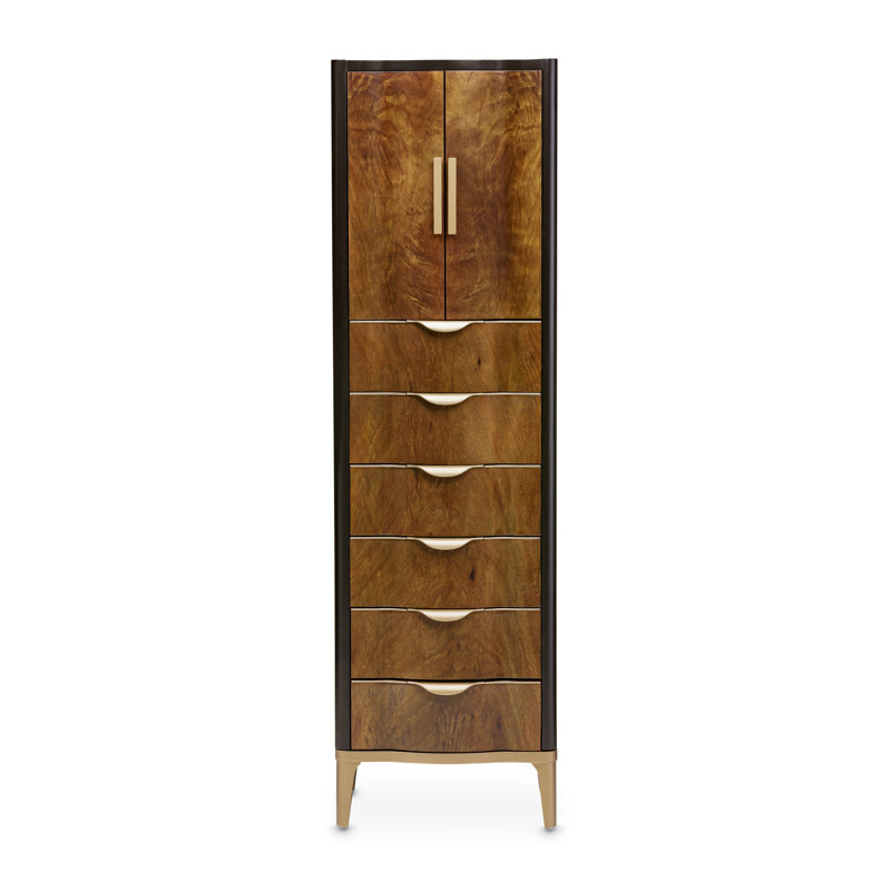 Malibu Crest 6 - Drawer Dresser, Black/Crotch Mahogany