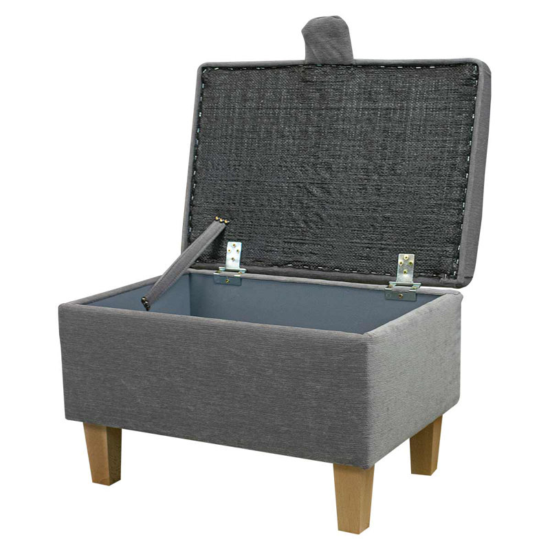 50.8cm Wide Rectangle Solid Colour Footstool Ottoman with Storage