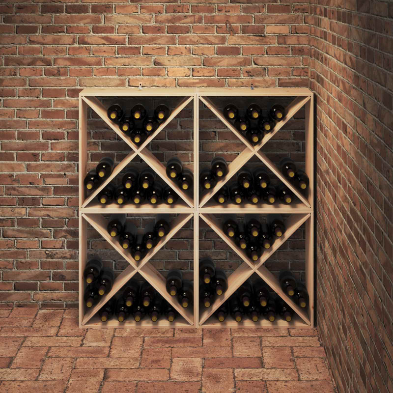 Solid Wood Open Shelving Wine Bottle Rack, Natural