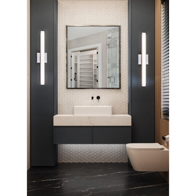 Meuble-lavabo 1 lumière Nosar, Nickel brossé