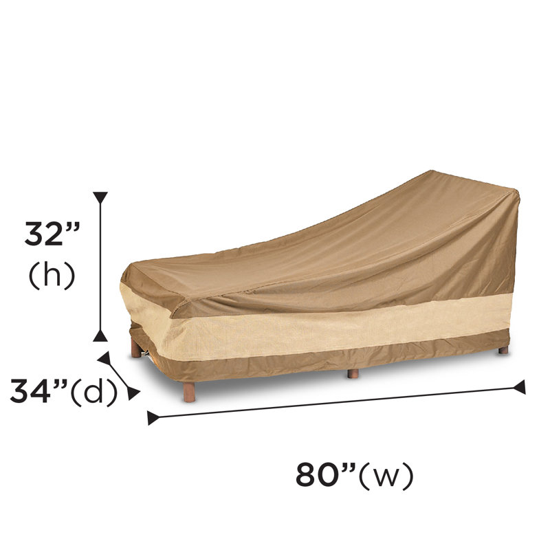 Beige and Brown Waterproof Patio Chaise Lounge Cover