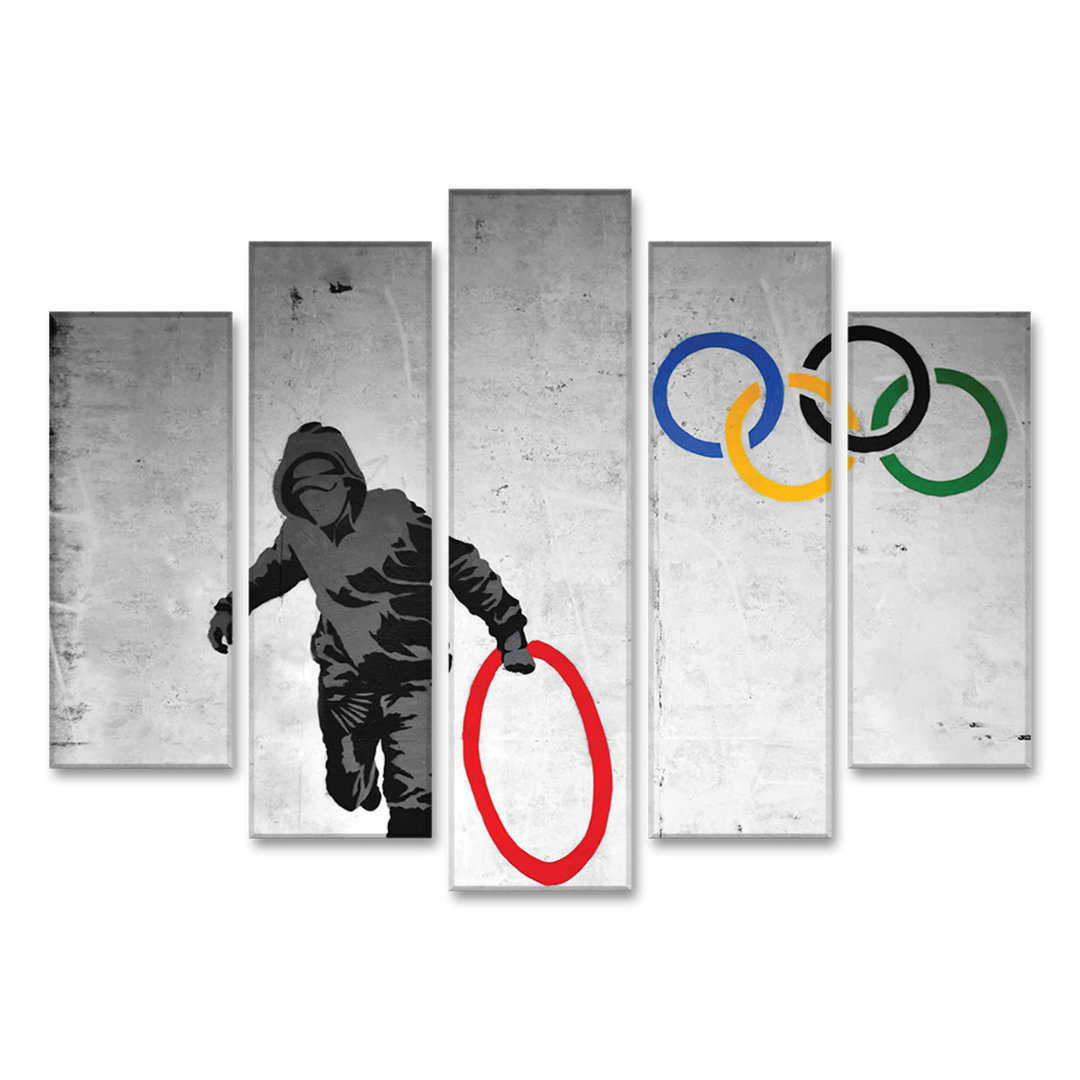 5-tlg. Kunstdruck-Set Olympic Rim von Banksy