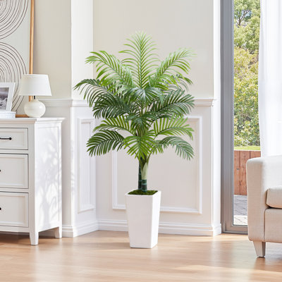 Palmier artificiel artificiel avec plante blanche Areca