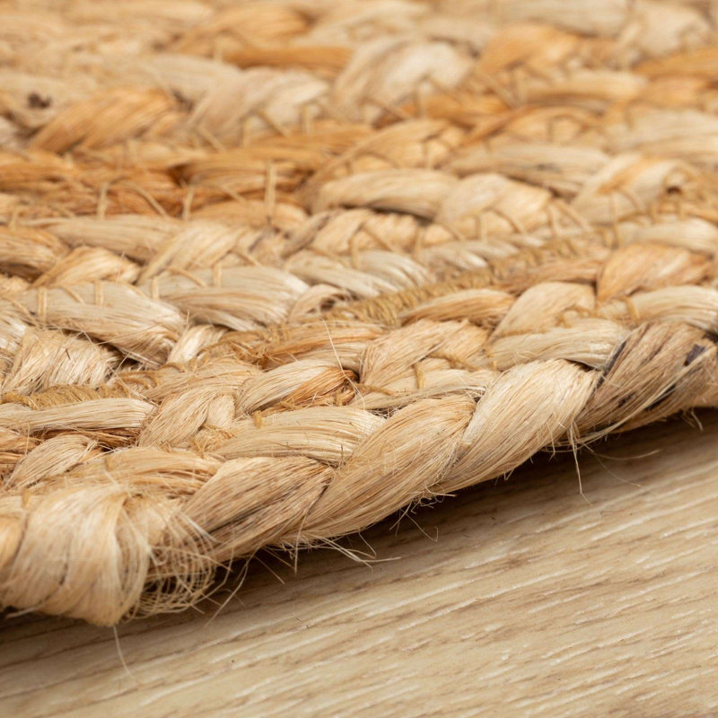 Alvertia Geometric Shapes Jute / Sisal Braided Area Rug, Square 200 x 200cm