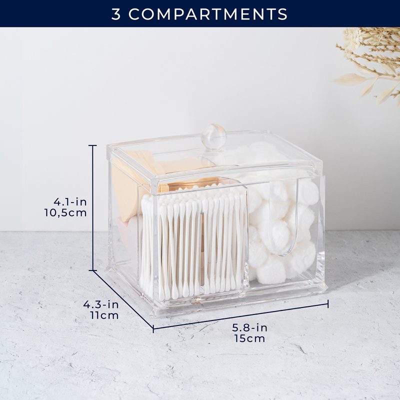 Organisateur de maquillage en acrylique à 3 compartiments Nechemia