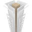 Colonne carrée classique en Magnolia avec capitonnage et base Craftsman-71059323