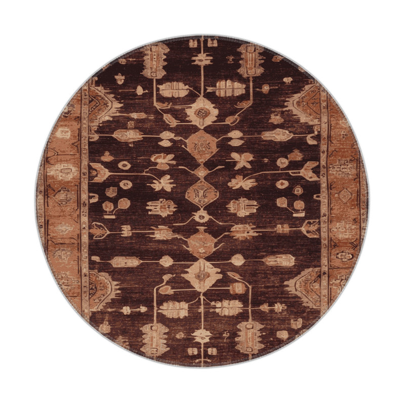 Tapis noir intérieur et extérieur surteint, Rond 5 pi