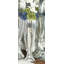 Grand vase en forme de flûte de champagne argenté avec incrustation de miroir en mosaïque-799500530