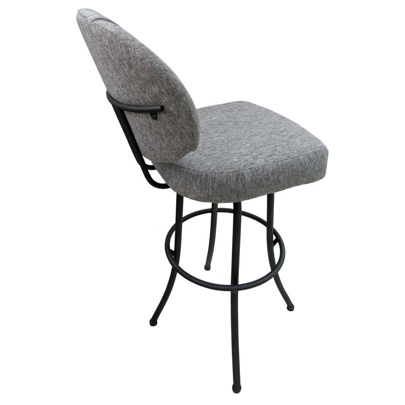 Tabouret de bar pivotant Ostrander, Gris, Blanc, Extra Tall (34" Seat Height)