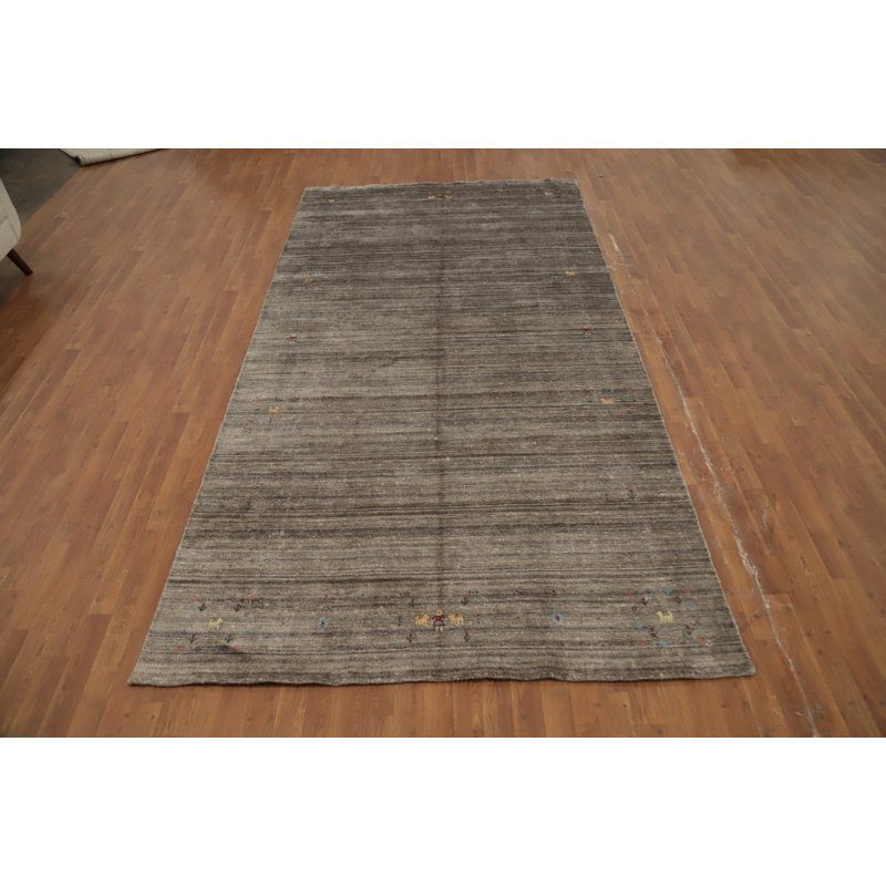 Tapis texturé de style Gabbeh 6 x 12 avec détails éclatants
