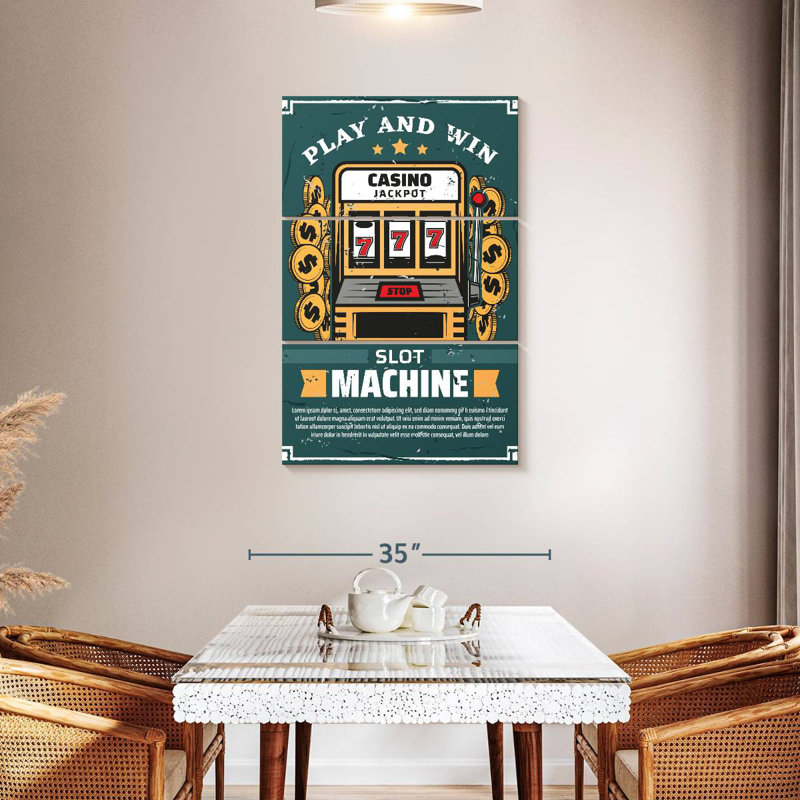 Senne Play And Win Slot Machine, 45" H x 28" W