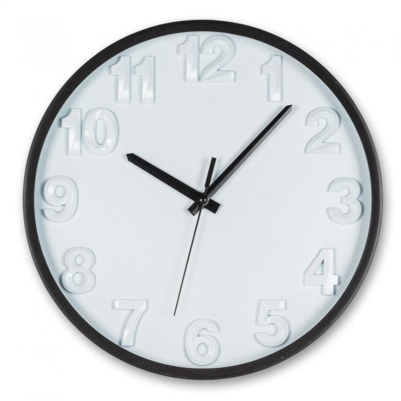 Horloge murale 12 po Fillingham, Noir / blanc