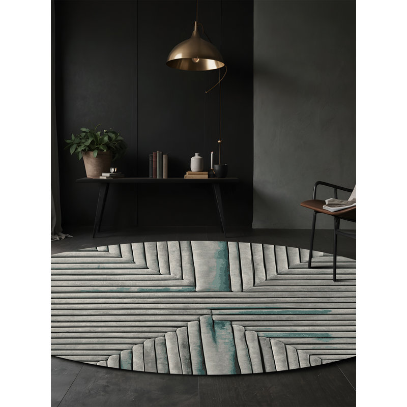 Tapis gris soyeux et moelleux, Rectangle 4 pi x 6 pi