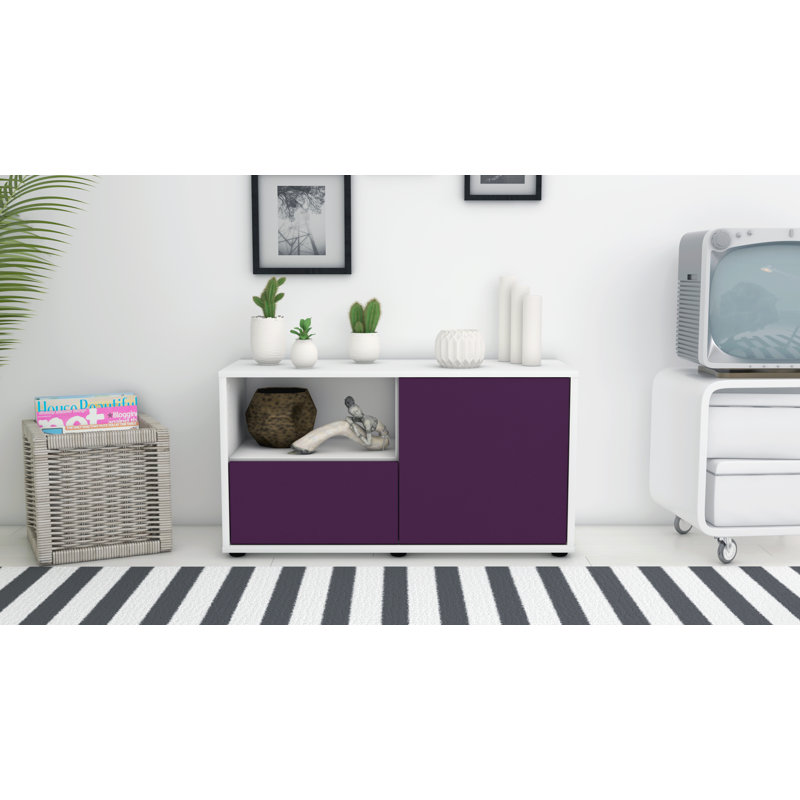 Jordy 92cm W 1 - Drawer Chest of Drawers, Purple / Matte White