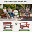  Table de pique-nique convertible 2-en-1