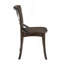 Chaise d'appoint en chêne foncé et noir avec dossier en forme de X (ensemble de 2)