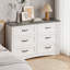 Commode double en bois moderne à 6 tiroirs l 47,2 po Migneco avec poignées en métal et tiroirs coulissants-2064947733