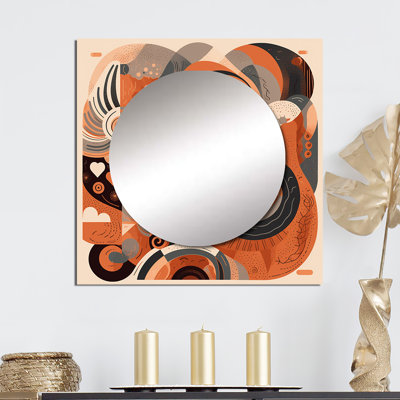 Nicanora - Grand miroir carré Mid-Century moderne pour décoration murale