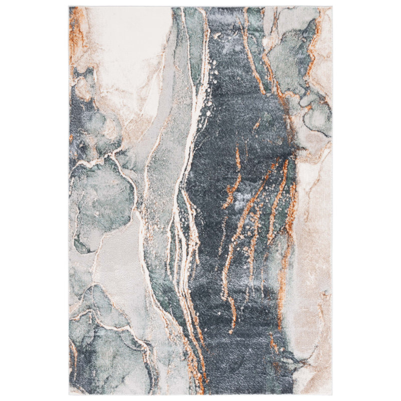 Elantra Performance Abstract Rug, Rectangle 5'2" x 7'