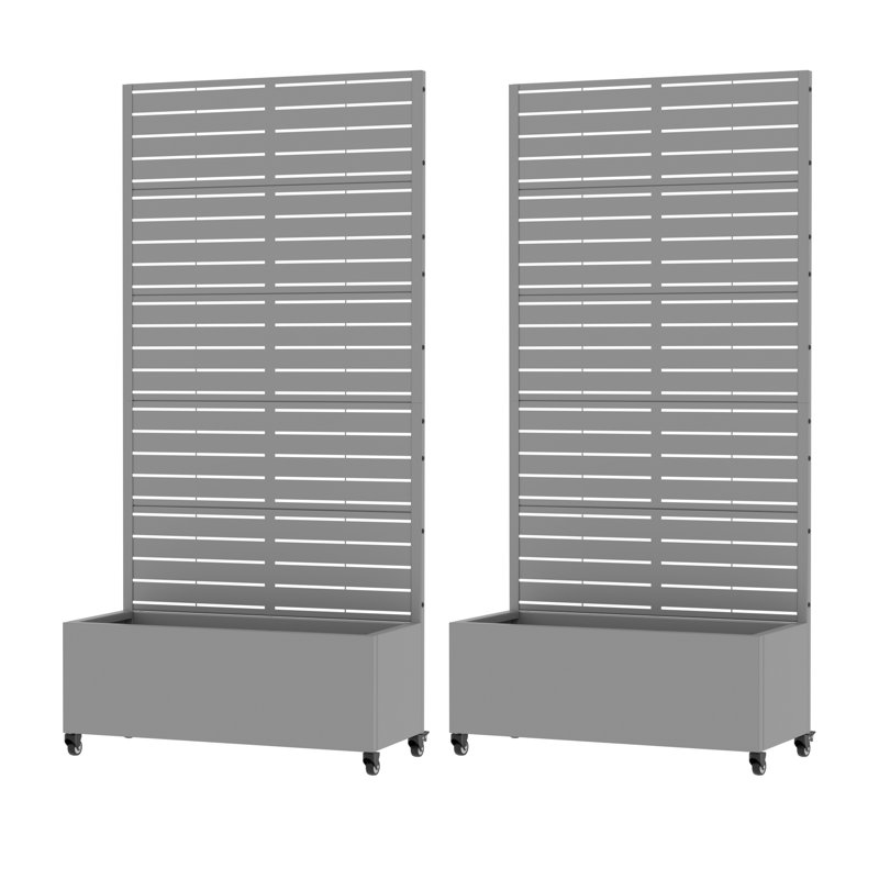 Novo 72 in. H x 35 in. W Planter Box, Gray