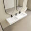 Lavabo de salle de bain mural 59 "à double cuve rectangulaire à surface solide avec trou pour robinet 59"