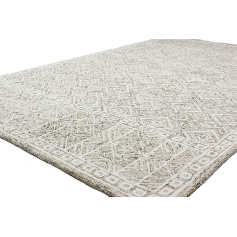 Wool Geometric Indoor Rug, Rectangle 5' x 7'6"